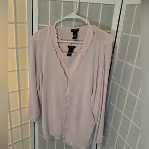 XL Bay Studio Careers Cardigan Tank Top Combo, Never Worn, Crochet Collar Top